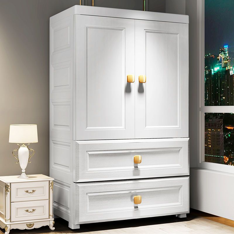 European-Style Children's Wardrobe Baby Storage Cabinet Thickened Plastic Baby Hanging Wardrobe Rental Room Simple Children's Double Door