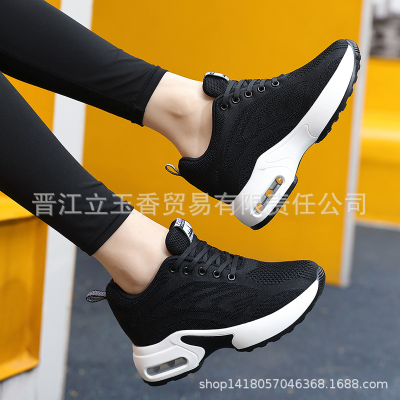Zapatos de mujer coreanos 8cm de altura interior de tela de malla de aire suela transpirable zapatos de baile con suela suave zapatos de baile cuadrados cómodos