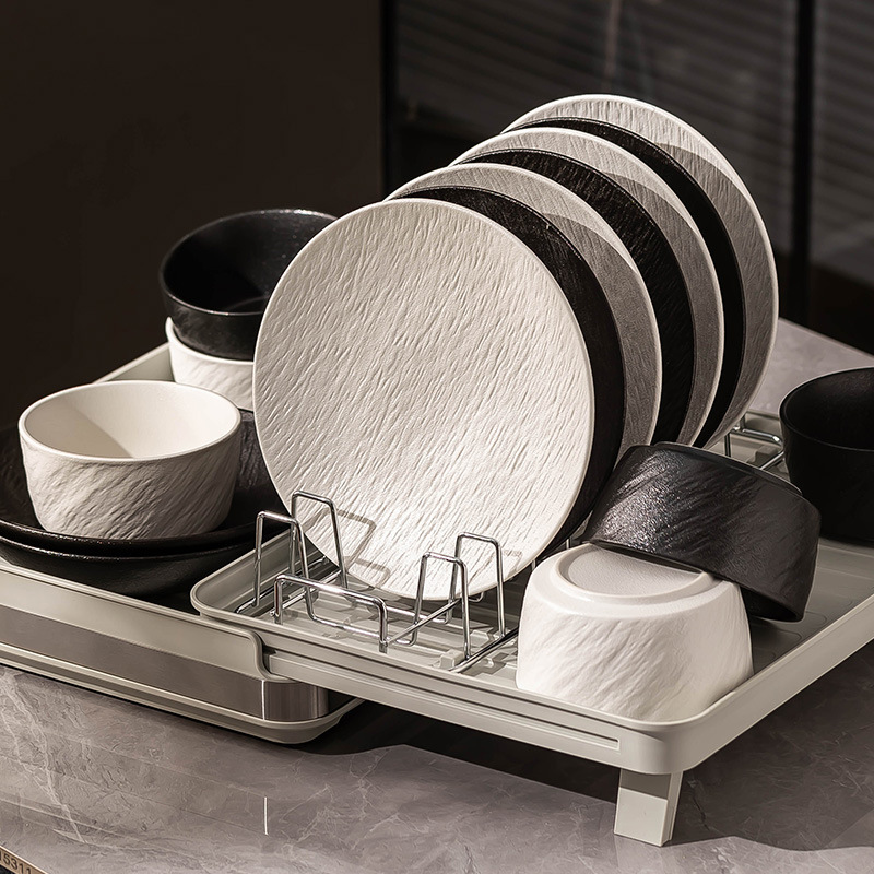 Frosted High-End Dishware Set Household Black and White Simple Ceramic Rice Bowl Plate Combination Bowl Gift Set Frosted High-End Dishware Set Household Black and White Simple Ceramic Rice Bowl Plate Combination Bowl Gift Set