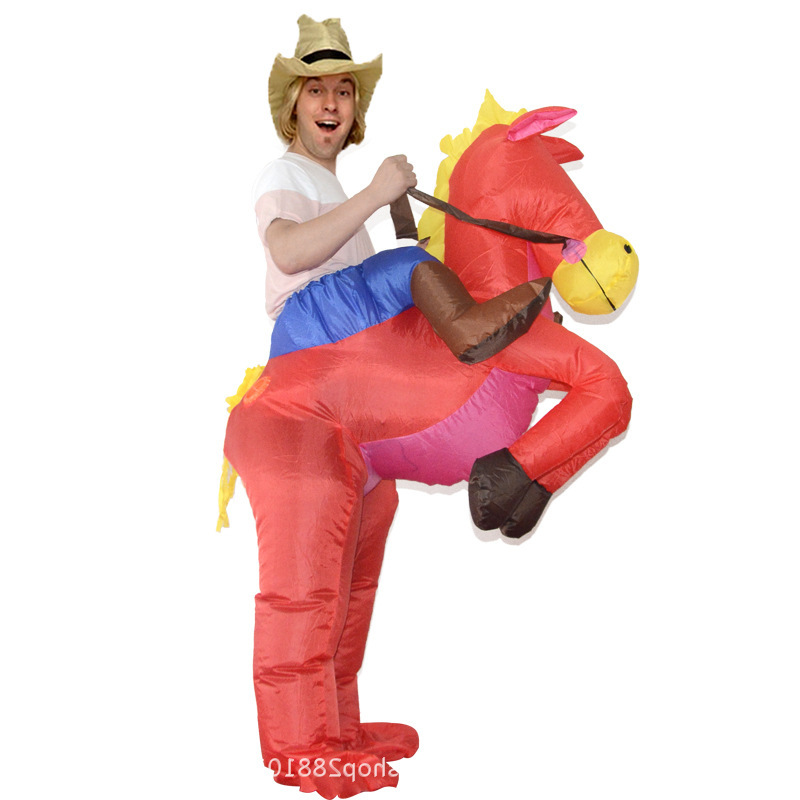 Traje de caballo inflable de Halloween de Amazon Traje de actuación de muñeca divertida para caminar Traje inflable de conducción divertida transfronteriza