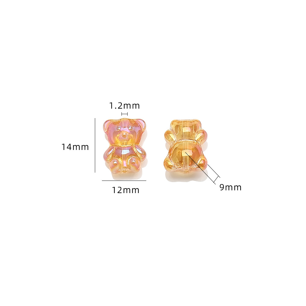 20 PCS/Package 12 * 14mm Hole 1~1.9mm Glass Bear Beads display picture 4