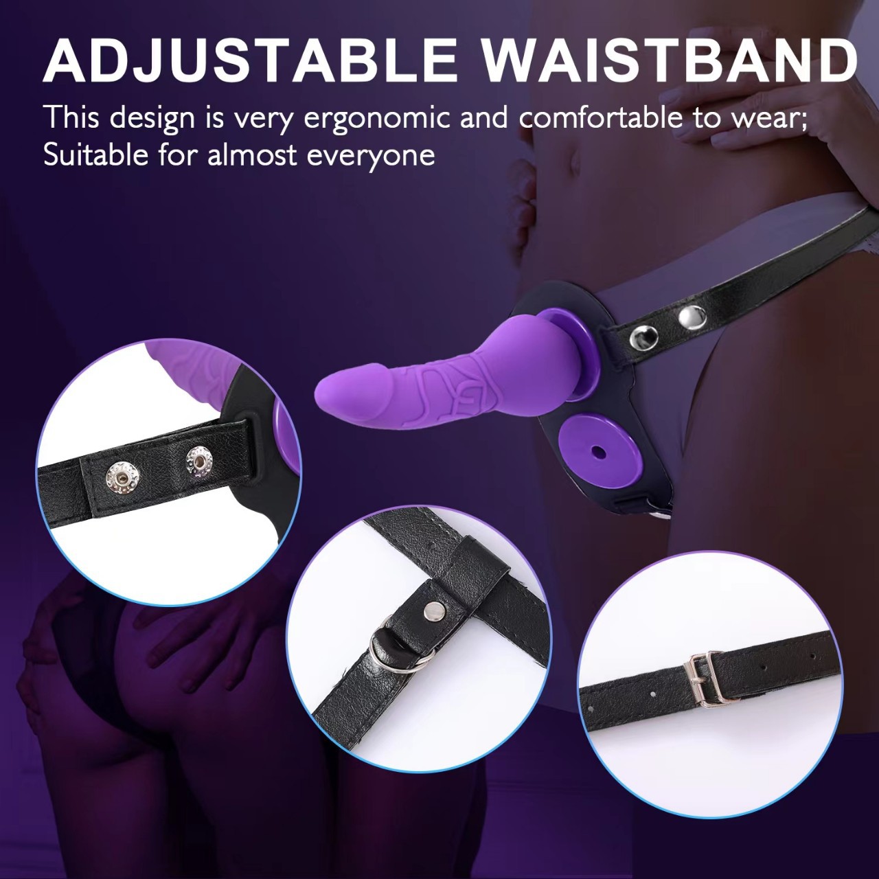 Double-Ended Strapless Strap-on Silicone Dildo, Wearable Dual-Shaft Design — detail image 4