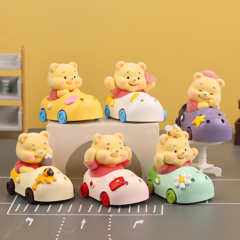 Creative Winnie the Pooh Croc Shoes Blind Box Cartoon Handmade Office Gift for Boys Birthday Desktop Resin Ornaments