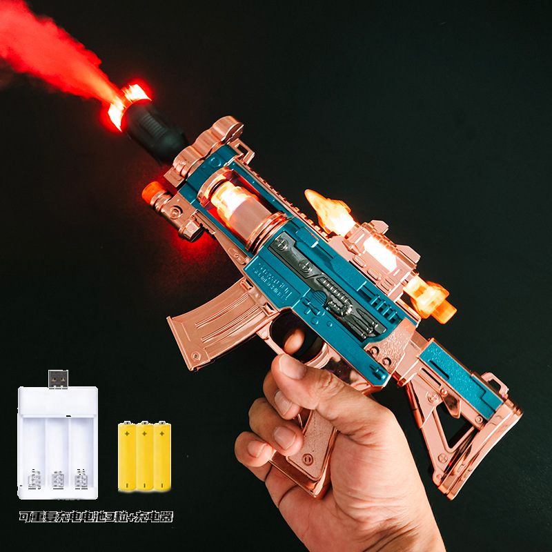 Pistola de Juguete Eléctrica con Vibración y Vapor de Plástico con Luz y Música para Niños