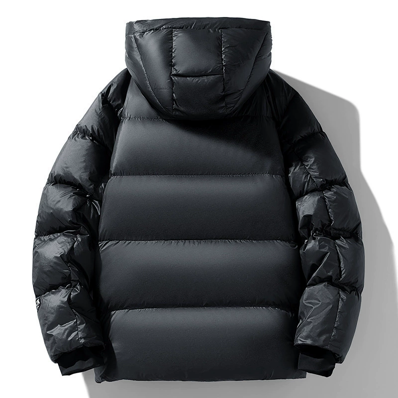 Velvet winter windproof keep warm short down jacket with down for men and women, increased thickness