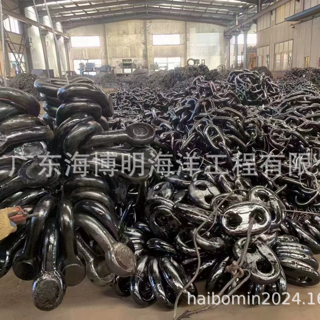 Глубоководная аквакультура в Цзянмене производит якорные цепи D24 с шестернями, а креветочная ферма в Дунгуане производит морские двухстержневые якорные цепи D28 без шестерен.