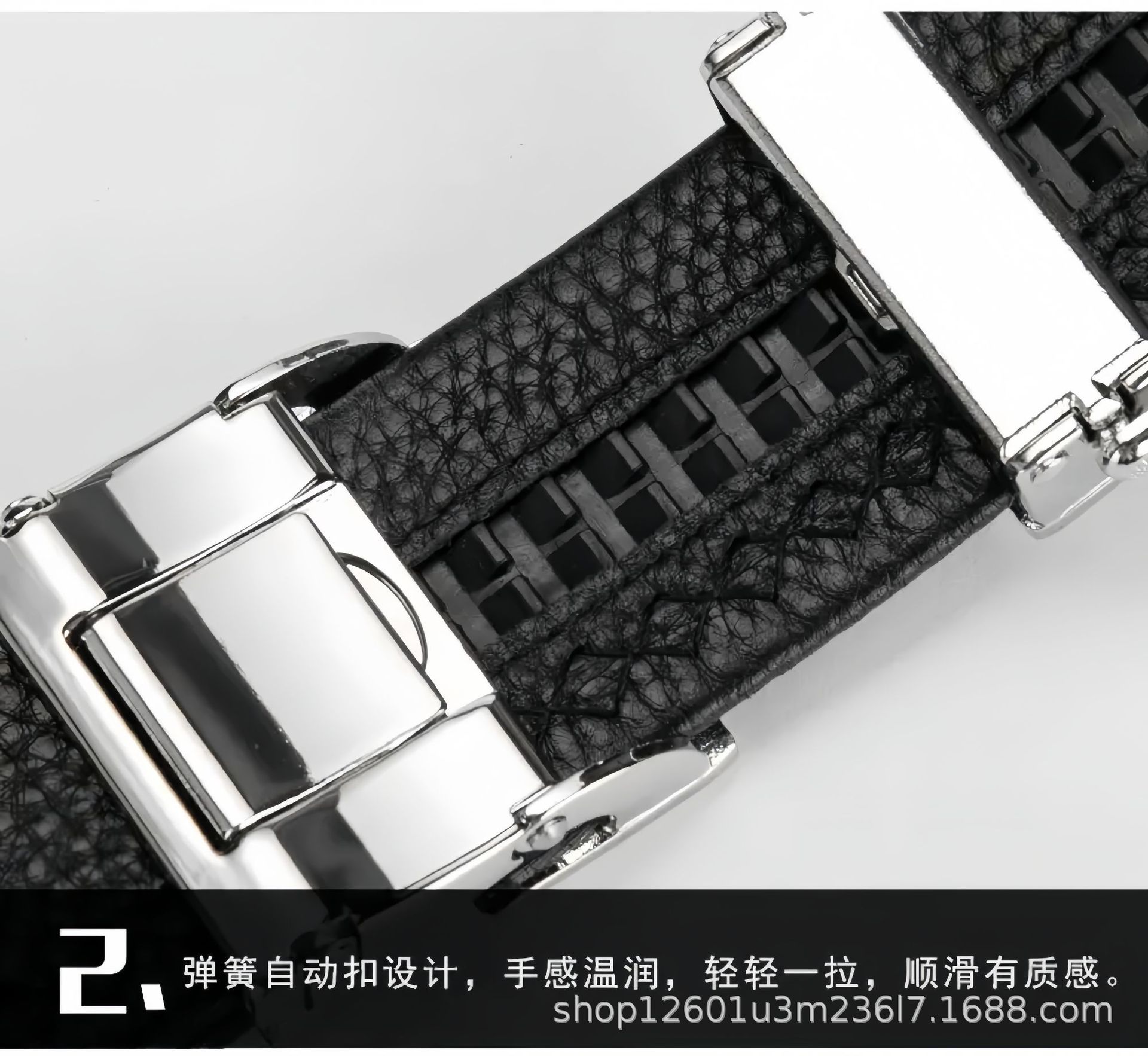 Top-grain Leather Men's Belt with H Buckle Genuine Cowhide Automatic Buckle Youth Simple Fashion Waistband