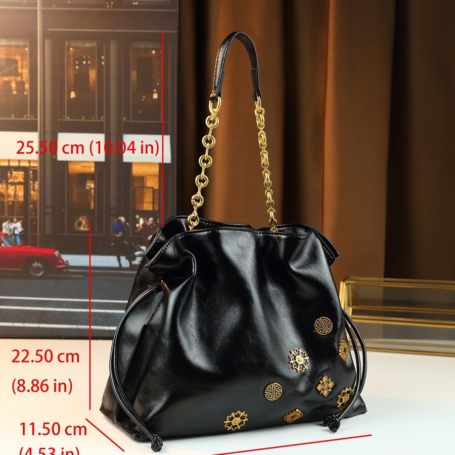 Summer New Arrival High-End Women's Shoulder Bag Drawstring Pleated Small Bucket Handbag Niche Style For Summer_voghion.com