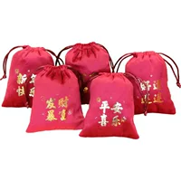 Новый год Lucky Bag Factory Прямая обработка может быть исправлена бархатный мешок красный шнурок мешок благословения подарок ювелирные изделия сумка оптом
