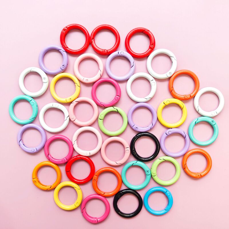 24mm Colorful Spring Buckle Candy Colorful Spring Ring Key Chain Accessories DIY Accessories Painted Open Ring Ring Buckle