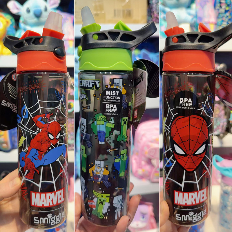 Taza de agua con pajita smiggle australiana Taza ligera y transparente para niños y niñas Taza de agua de 650ml de gran capacidad