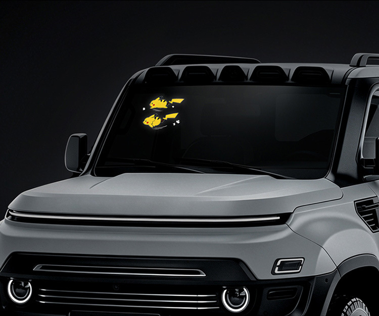 Car Devil Eye Solar Ambient Light, No Wiring Required, Triangle Window Rear Glass Light, Car LED Warning Light