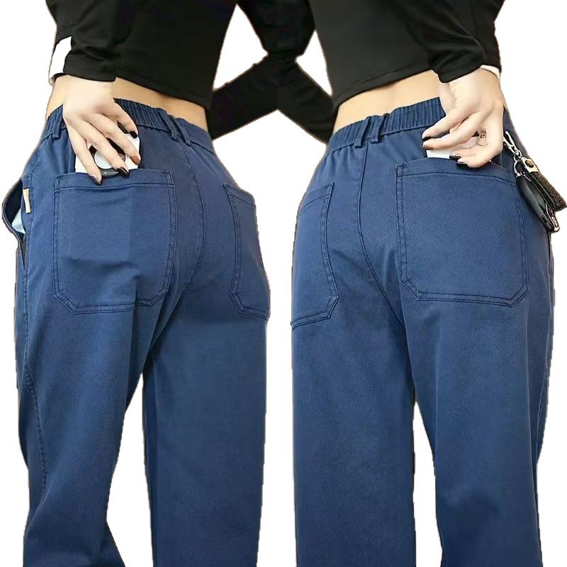 Pantalones casuales de terciopelo para hombres otoño y invierno 2025 nuevos pantalones elásticos rectos sueltos y gruesos de marca de moda