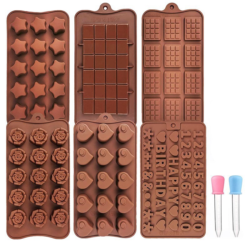 Molde de silicona de grado alimenticio para chocolate, bandeja de hielo con forma de corazón para dulces, molde para hornear pasteles, pudín y fondant