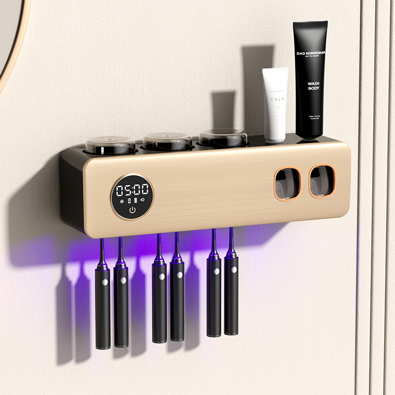 Philips Tech Smart Disinfecting Toothbrush Holder: UV Sterilization, Plug-Free, Wall-Mounted Toothbrush Organizer