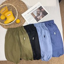 儿童休闲裤韩版夏季2025新款男女童防蚊裤睡裤薄款缩脚裤运动裤