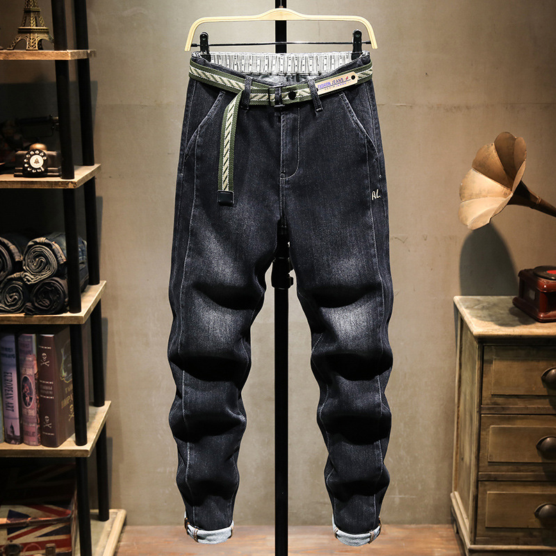 Abbigliamento da uomo taglie forti primavera e autunno nuovi pantaloni da cowboy grassi ricamati Joker Abbigliamento da uomo oversize_voghion.com