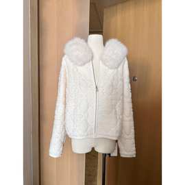 2025实拍新款 软糯糯羊毛针织外套女冬季保暖连帽上衣