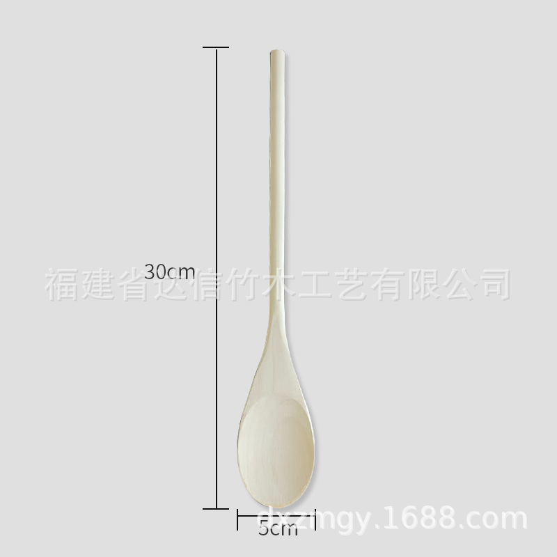 둥근 손잡이 통나무 믹싱 스푼 30*5cm, 무게 30g