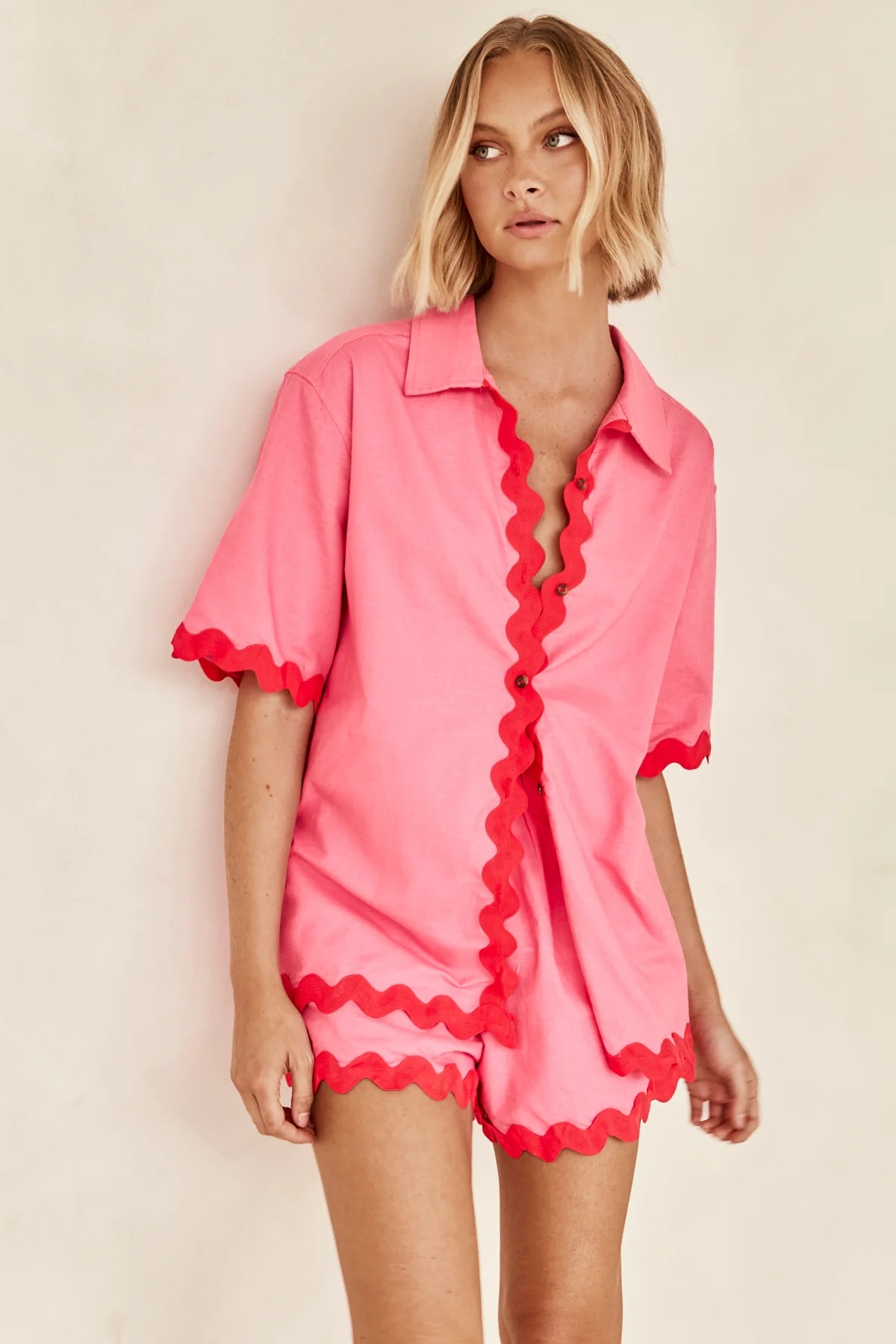 364g Weight Short Sleeve Sleeve Length Spandex, Polyester Fabric Type Shorts Co-ord Set Sets Type 2 Pieces Set Quantity Daily Occasion Turndown Neckline Regular Fit Fit Type Solid Color Pattern Summer, Spring Season Women's Gender Button Design Casual, Simple Style Style Daily Women's Casual Simple Style Solid Color Spandex Polyester Button Shorts Co-ord Set Shorts Sets 17