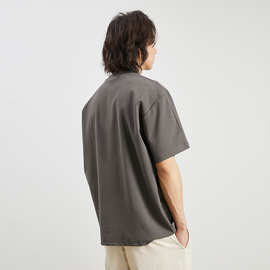 重磅凉感天丝莱赛尔圆领短袖T恤男冰丝棉半袖夏季23纯色宽松体恤
