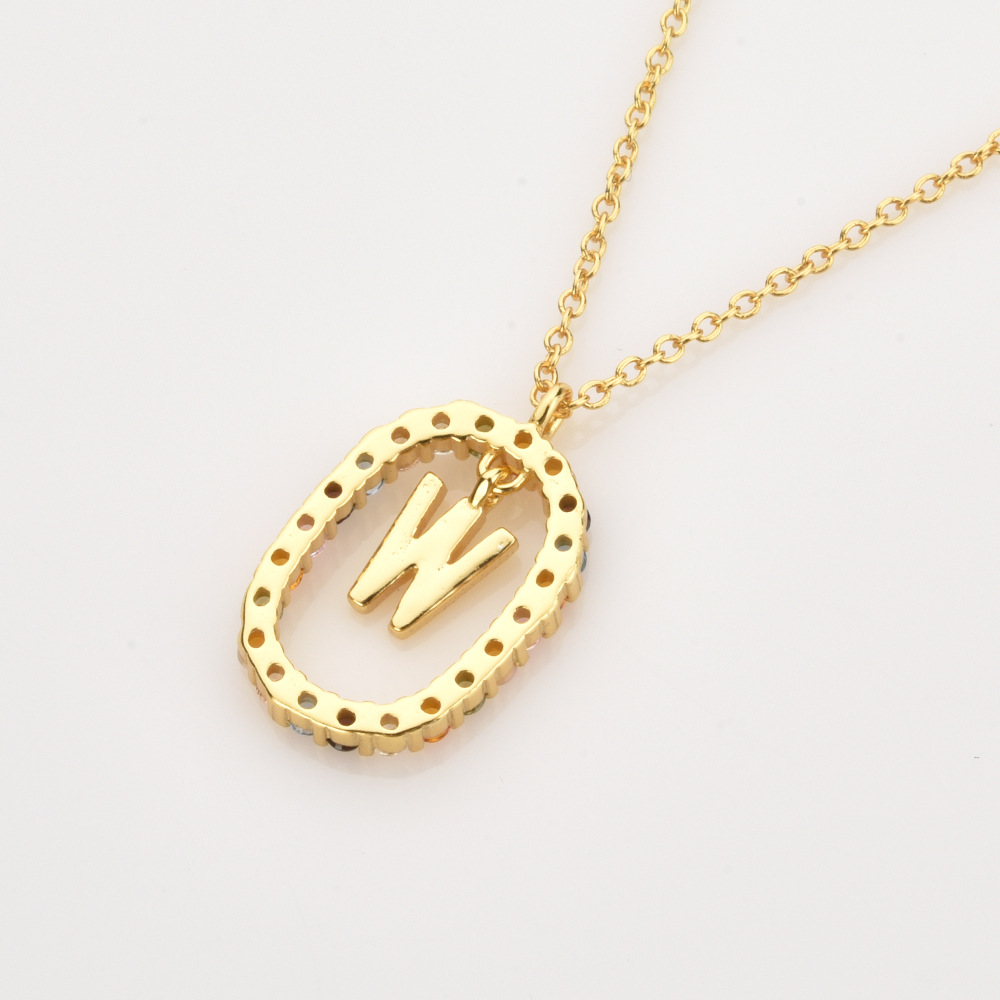 925 Sterling Silver Material 925 Sterling Silver Plating Letter Pendant Necklace
