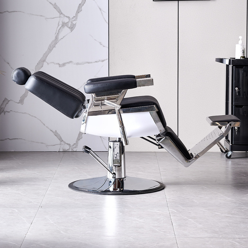Cabeza de aceite de los hombres retro de gama alta tienda peluquería silla peluquería se puede poner afeitado peluquería especial Silla de corte de pelo