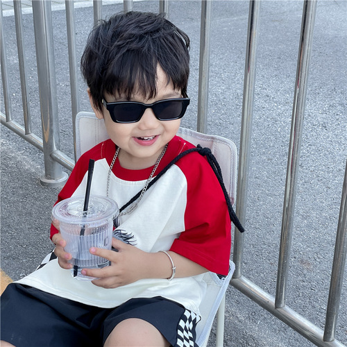 Mengkesu boys short-sleeved T-shirt summer clothes summer new boys summer children's clothing children's handsome tops summer
