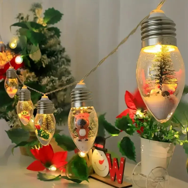 Transfronterizos LED Navidad decoración galvanizado esfera pequeña lámpara de cadena de luz de color estrella luz de árbol de Navidad luz de atmósfera de control de voz