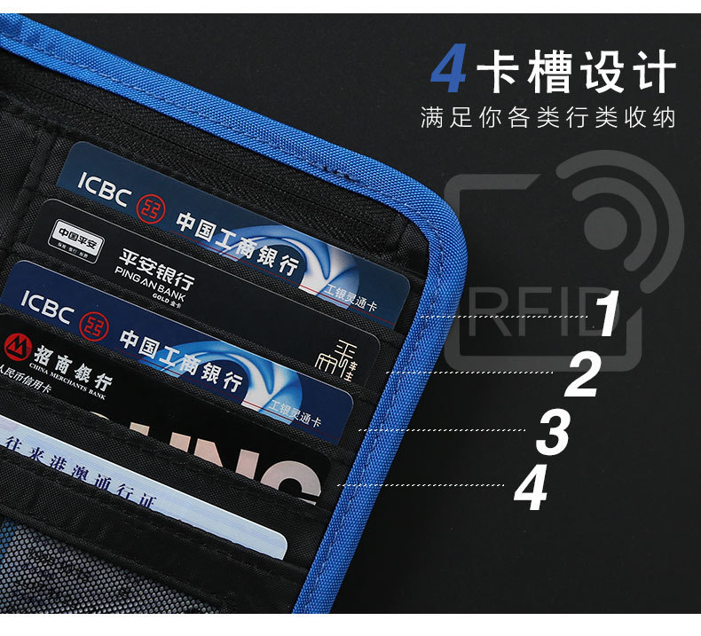 RFID Nylon Reisepassetui, Entmagnetisierungsschutz, Diebstahlschutz