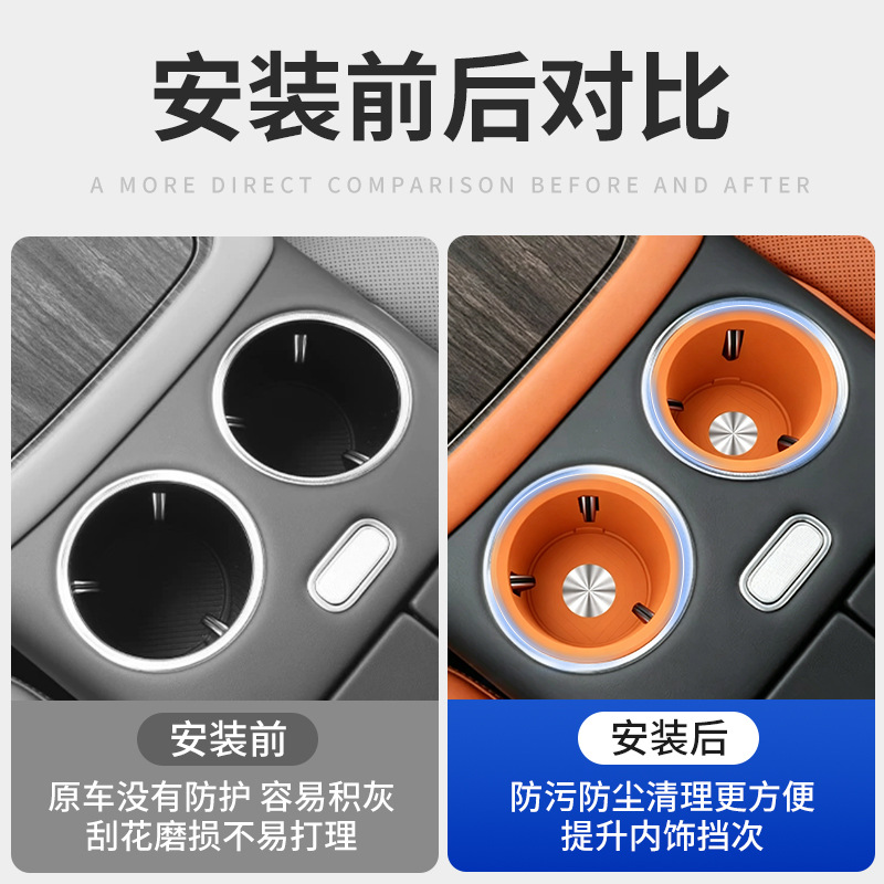 Suitable for Aito M6 Central Control Water Cup Mat, Special Silicone Mat, Cup Mat, Water Cup Cover, Interior Anti-Slip Mat, Accessories