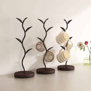 Retro Creative Tree-Shaped Cup Holder Home Living Room Decoration Upside-Down Tea Cup Storage Rack Entrance Key Storage Crafts