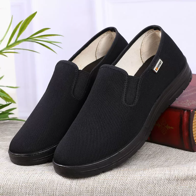 Осенняя старая пекинская обувь из ткани мужская одиночная обувь дышащая, неприятный запах, нескользящая папочка обувь среднего и пожилого возраста мягкая подошва спортивная повседневная обувь мужская