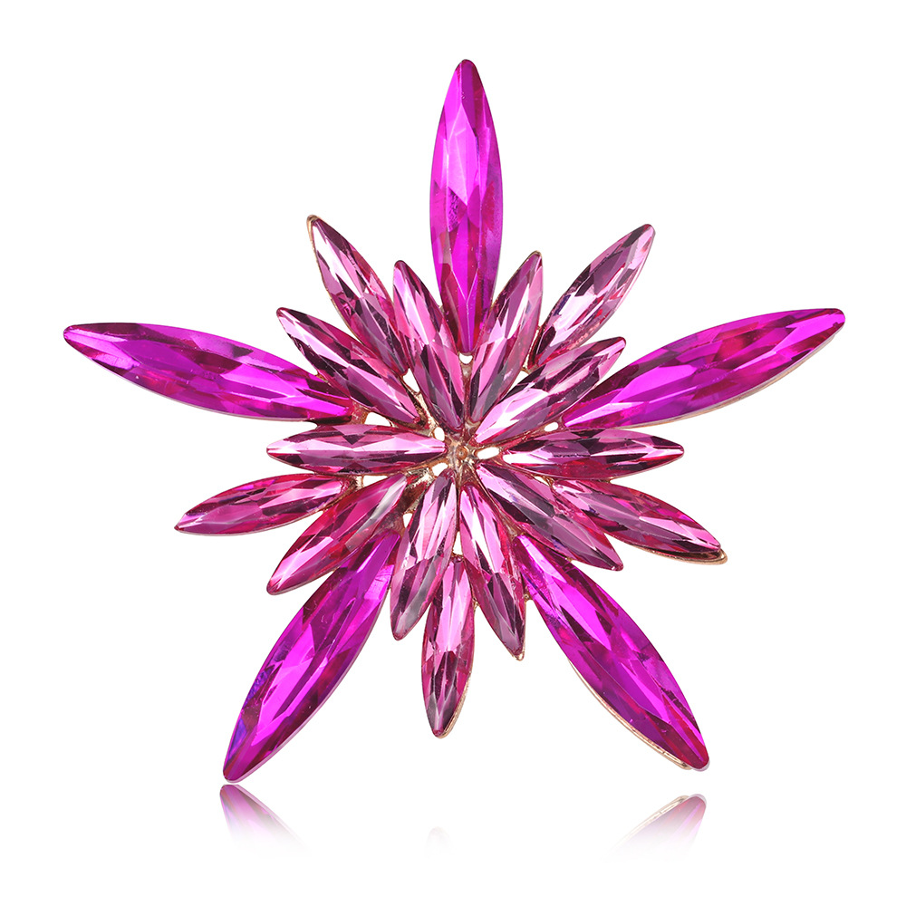 Große Stern-brosche Mit Strass Und Blumen Im Europäischen Stil_voghion.com
