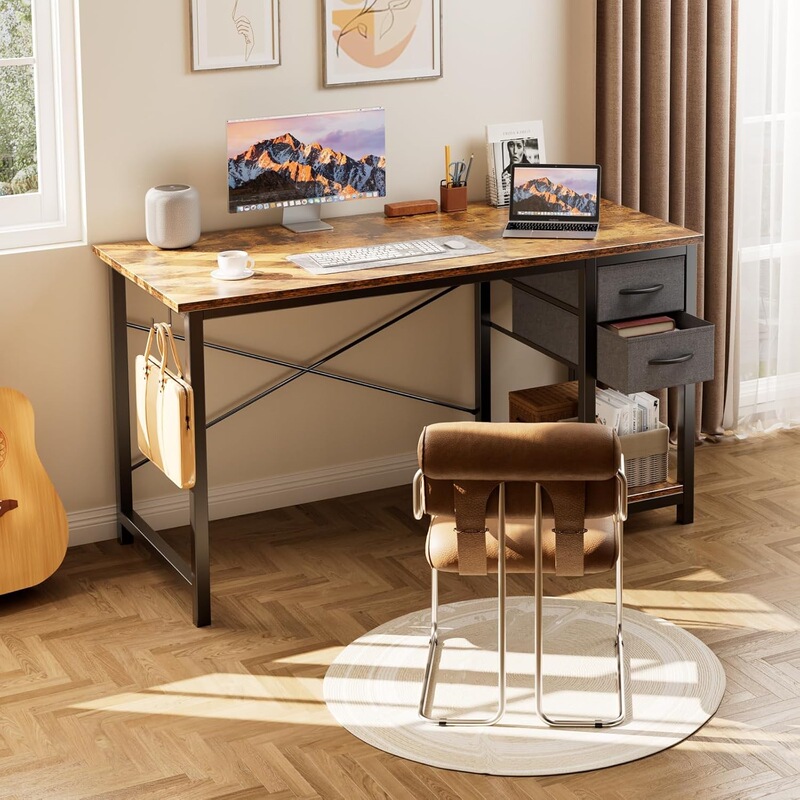 Cross-Border Hot-Selling Storage Metal Frame with Modern Reinforced Side Hooks and Adjustable Computer Desk Cross-Border Hot-Selling Storage Metal Frame with Modern Reinforced Side Hooks and Adjustable Computer Desk