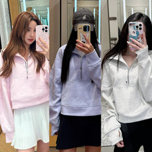 现货！2025新款 Scuba同款女士超宽松款烟囱领卫衣半拉链立领外套