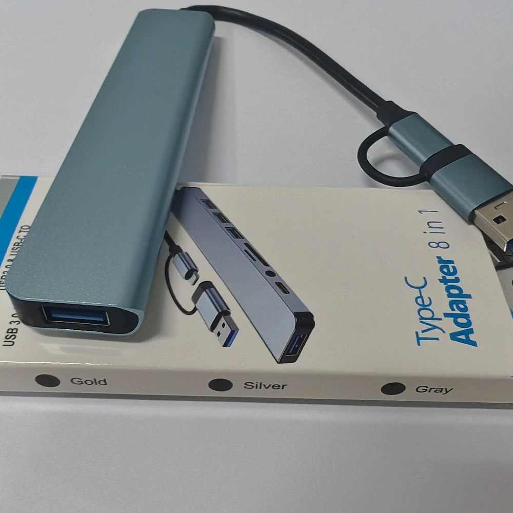 Разъем USB-C/USB HUB 8 портов, расширение док-станция разветвитель многофункциональная карта чтения
