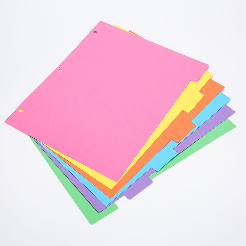 나누기 시트 색인 종이 6 장의 팩