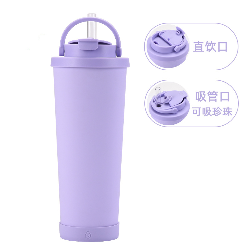 2024 nuevo 830ml gran capacidad ventosa conveniente manejar una taza doble taza grande agujero paja taza de agua