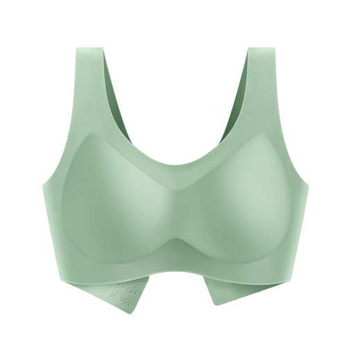 Miaoti Fixed Cup Machine Washable Seamless Bra with Three Rows of Buttons, Thin Model, Large Cup to Make Breasts Look Smaller and Reduce Breast Fat