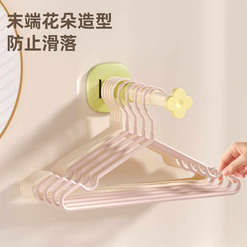 Seamless Wall-Mounted Clothes Hanger Storage Rack Retractable Punch-Free Balcony Organizer Home Drying Clothes Hanger Storage Rack