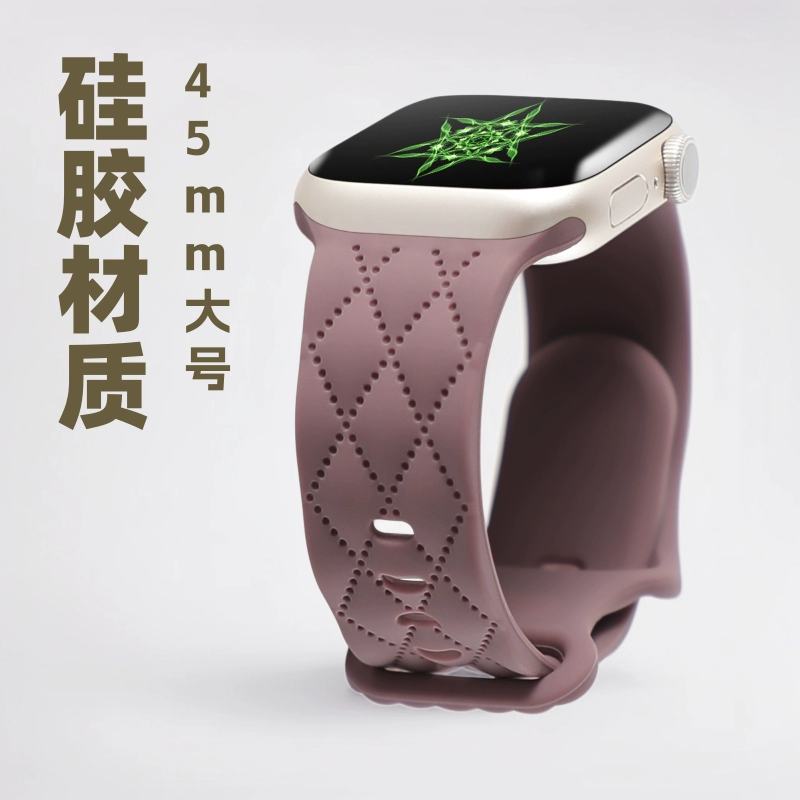 Iwatch ремень подходит для Apple Watch s9 автомобильная линия текстура s10/ULTRAL силиконовый ремешок бабочка пряжка 46