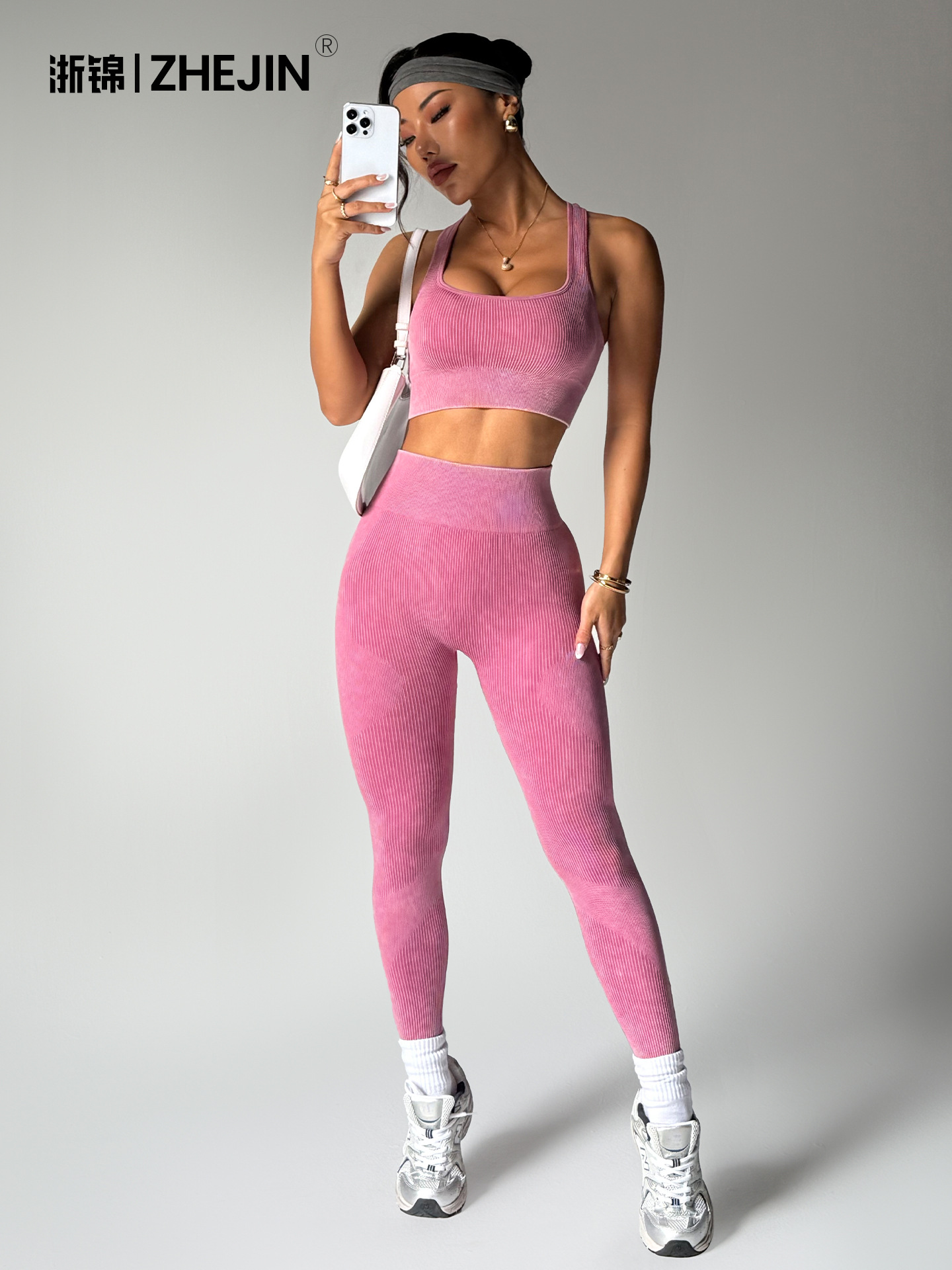 Pantalones deportivos ajustados de estilo europeo y americano, sujetador deportivo, leggings de yoga mate, ropa de fitness, conjunto de yoga.