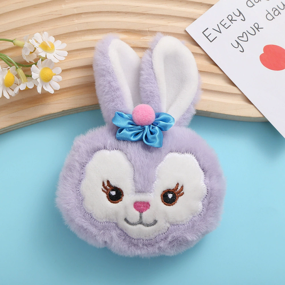 Cartoon three dimensional rabbit, doll, plush children's brooch, accessory, (Physicals)