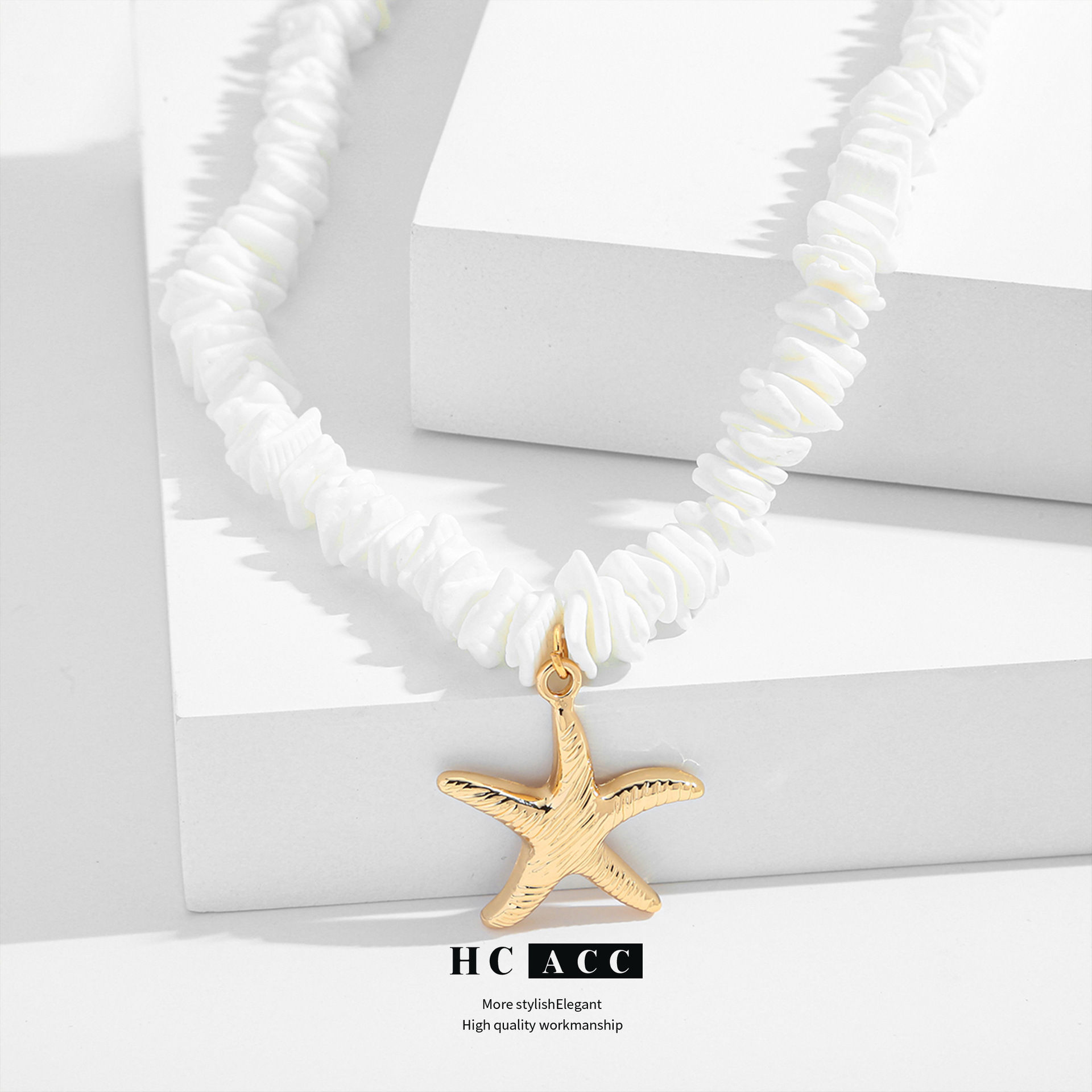 cross-border-new-product-shell-necklace-dopamine-womens-light-luxury-high-end-starfish-pendant-collarbone-chain-ins-niche-simple
