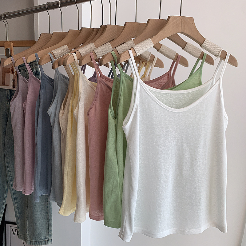 Comfortable and Easy to Match~2026 New Women's Candy-Colored Breathable Camisole, Inner Wear Top, Base Layer Shirt Wholesale 6061 Comfortable and Easy to Match~2026 New Women's Candy-Colored Breathable Camisole, Inner Wear Top, Base Layer Shirt Wholesale 6061