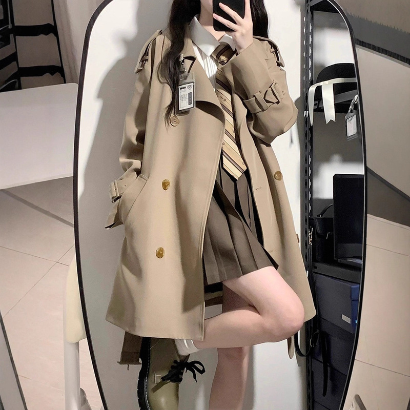 Short Windbreaker Jacket for Small Women 2025 Early Autumn New Korean Style High-End British Style Top Short Windbreaker Jacket for Small Women 2025 Early Autumn New Korean Style High-End British Style Top