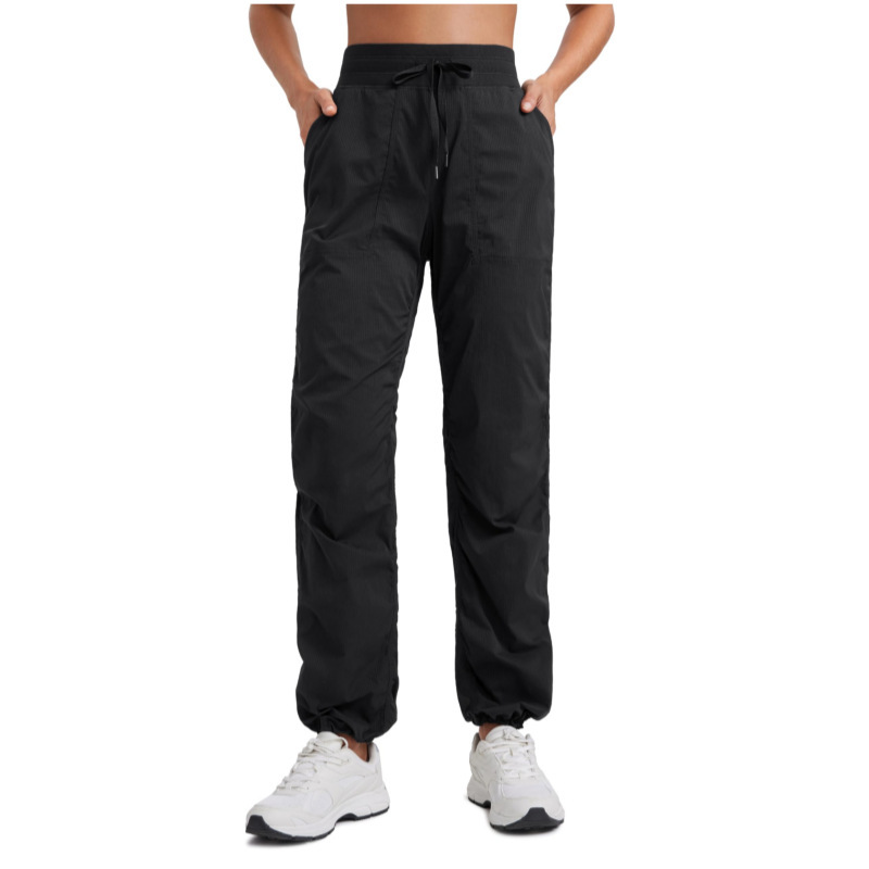 Cross-Border Autumn Winter New Women's Lightweight Straight-Leg Leg Fitness Pants Casual with Pocket Work Gym Sports Jogging Pants