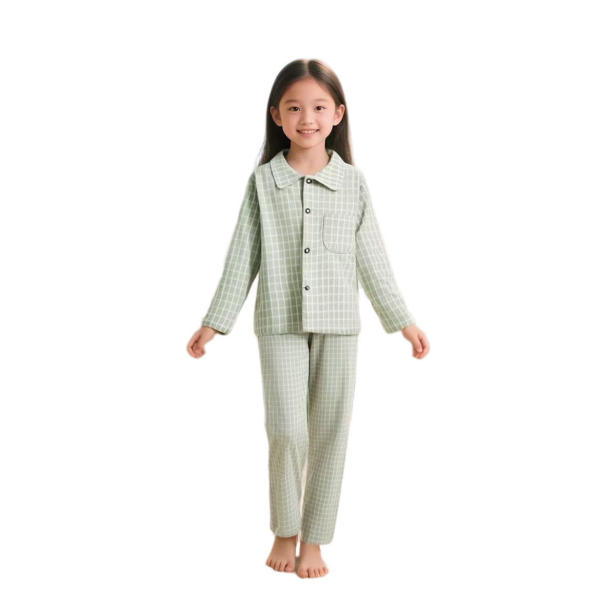 Nuevo niño con solapa conjunto de ropa de hogar niños niñas pajamas cardigans dos piezas de ropa infantil al por mayor