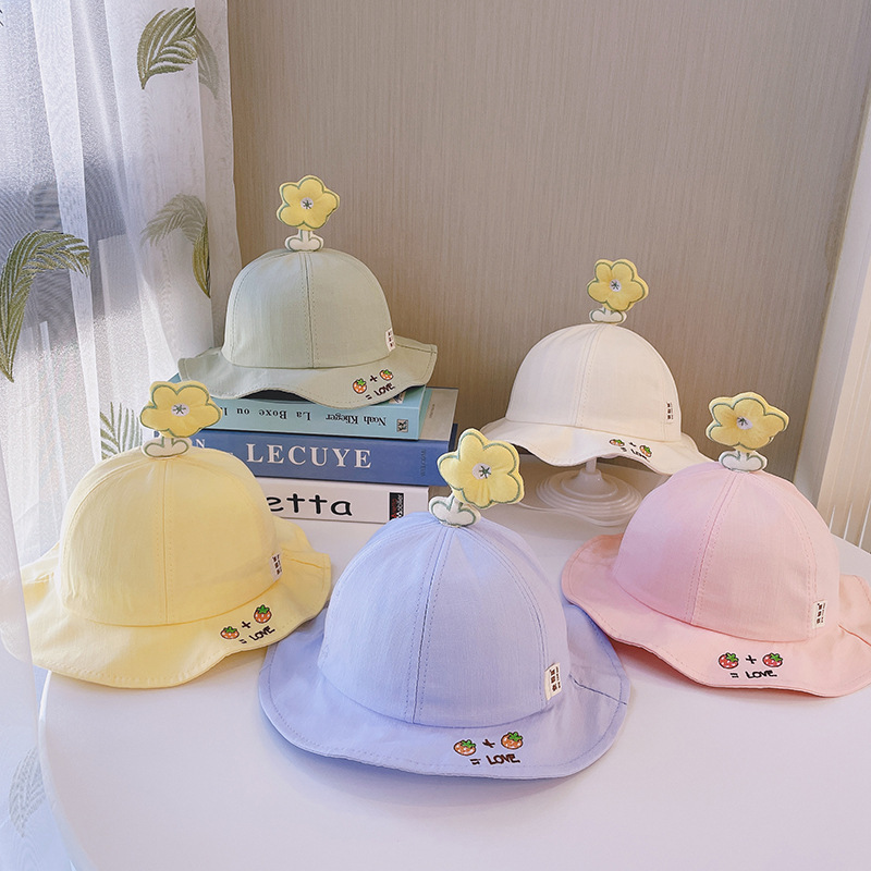 Cute Cartoon Letters Strawberry Flower Shape Fisherman Hats Wholesale display picture 1